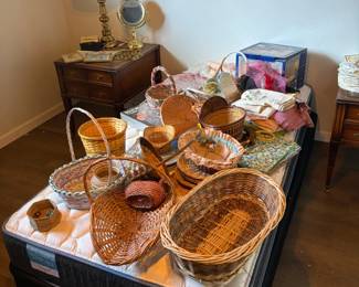 Baskets And Bedside Table