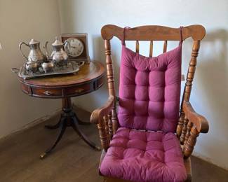 Rocking Chair And Round Side Table