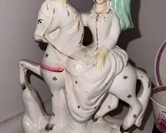 English Staffordshire ceramic equestrian figurine