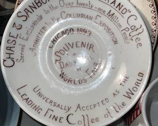 Vintage Chase & Sanborn "Seal Brand" souvenir coffee saucer from the 1893 World's Columbian Exposition