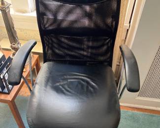 Black mesh-back executive swivel chair