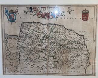 Antique map of Norfolk, England