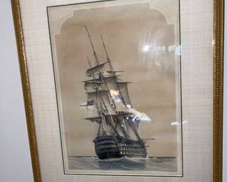 Framed maritime art print