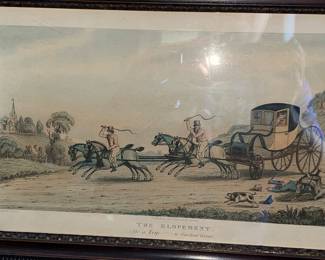 Vintage hand-colored engraving