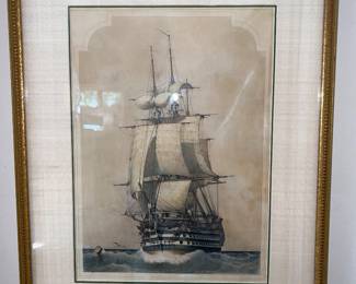 Framed maritime art print
