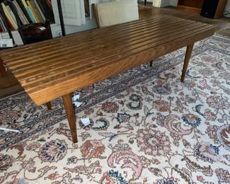 Vintage MCM slat bench coffee table