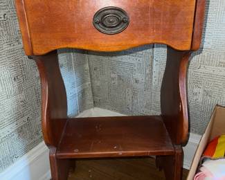 Vintage wood nightstand, possibly Cushman Colonial Creations