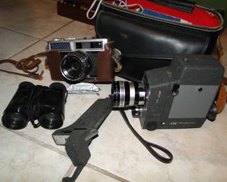 Vintage cameras binoculars