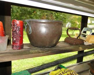 Copper pot, sad iron