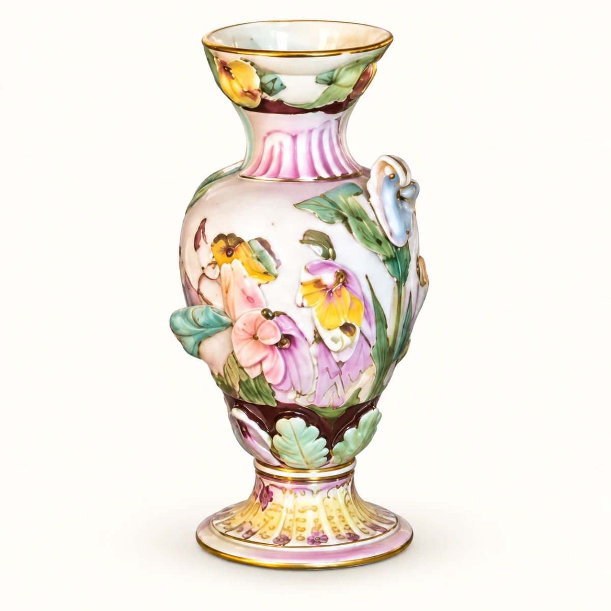 Floral ceramic vase