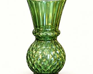 Green glass vase