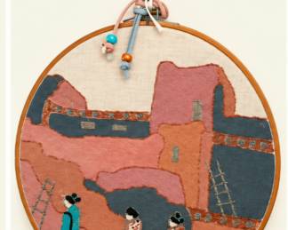 Southwestern-style round wall art