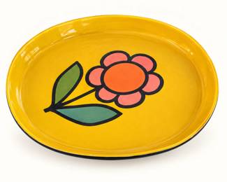 Yellow floral tray