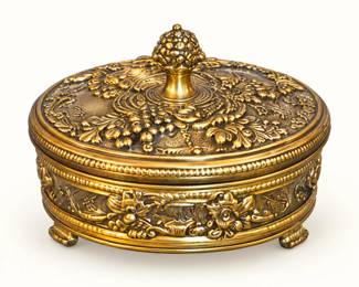Ornate gold-tone lidded box