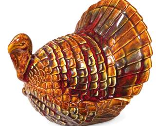Glossy Autumn Glazed Turkey Figurine