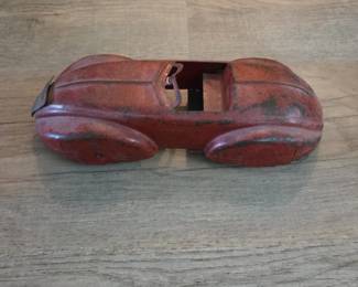 red vintage car