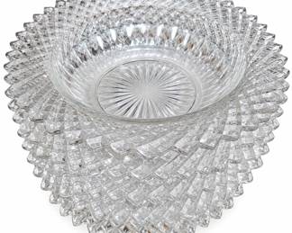 Scalloped DiamondCut Glass Bowl