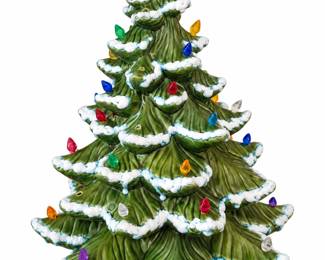 Vintage Green Ceramic Christmas Tree Figurine