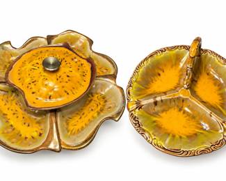 Vintage Golden Glazed Serving Dishes