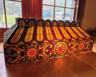 Billiard room light, stained plexiglass
