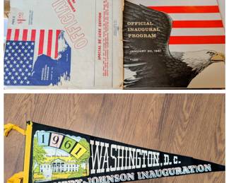Kennedy inauguration program and pennant