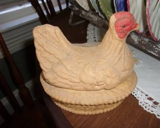 1924 Cardboard Hen on Nest