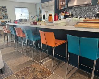Leather bar stools
