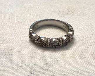 Sterling Diamond Ring 