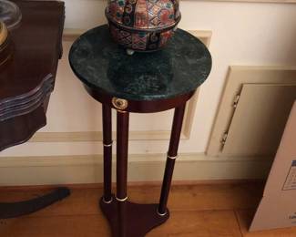 Green Marble topped Pedestal