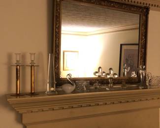 Large Fireplace Mirror and Crystal