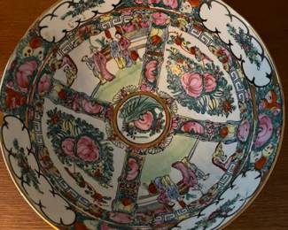 Chinese Rose Medallion Porcelain Punch Bowl