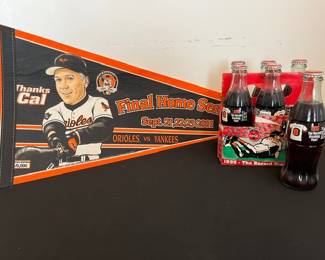 Limited Edition Cal Ripken "Final Home Series" Pennant & 1995 Coca-Cola "Classic Cal!"