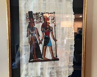 Hand-Painted Egyptian Papyrus Artwork