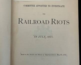 Rare Book of the Railroad Riots in 1877