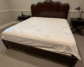 King leather bed frame and mattress