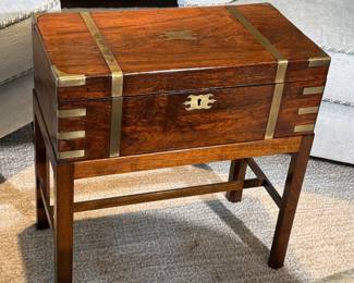 $1395.00 Antique 1800's English Rosewood Lap Desk & Custom Made Stand 20W x 11d x 21" tall