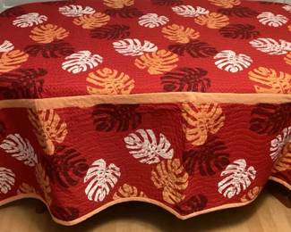 CCM007 Large Red Quilted Hawaiian Print Blanket Bedspread New