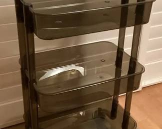 CCM023 Three Tiered Plastic Rolling Cart