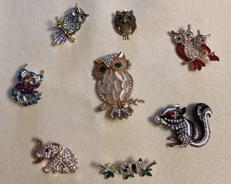CCM095 Eight Woodland Animal Costume Jewelry Brooches 