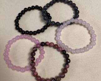 CCM066 Five Polished Stone Bead Bracelets New