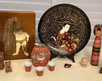 CCM100 Japanese Kokeshi Dolls, Geisha Ware, Lacquer Ware & More!