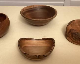 CCM123 Four Handcrafted Hand Turned Wooden Bowls