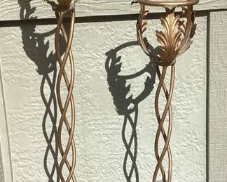 CCM105 Pair Of Tall Brass Looking Candlesticks 