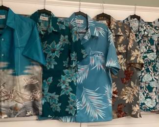 CCM034 Six Men’s Vintage Tori Richard & Mark Raysten Polyester Aloha Shirts
