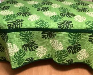 CCM008 Large Green Quilted Hawaiian Print Blanket Bedspread New