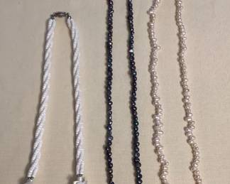CCM075 Sunrise Shell, Nautilus Shell & Seed Pearl Necklaces 