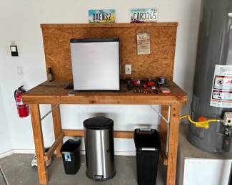 Workbench And Compact Refrigerator