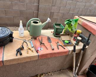 Watering Can And Pruning Tools Detail