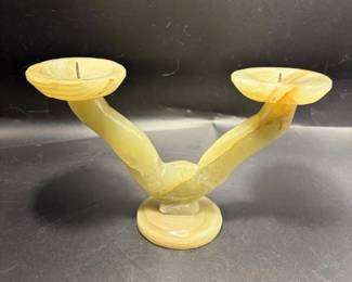 Alabaster candle holder