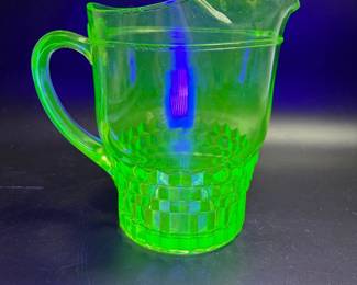 Uranium glass pitcher